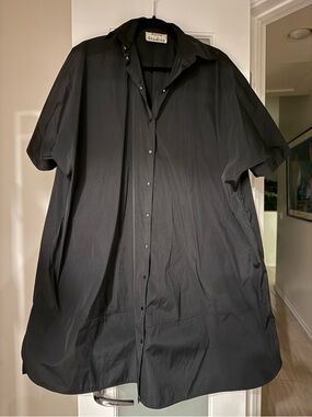 Acne Studios Loud Tech black taffeta A Line dress